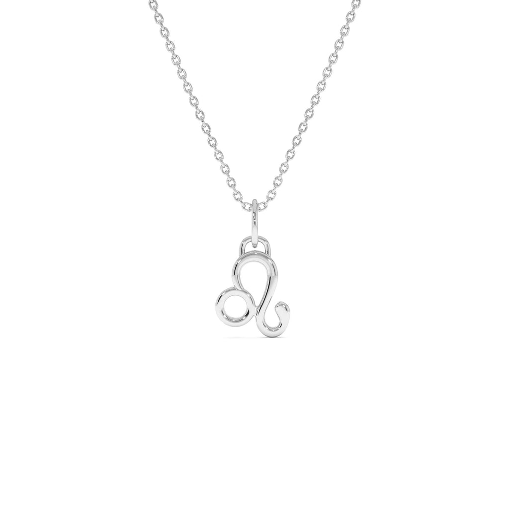 Leo Zodiac Charm Necklace in 14K Gold — view 2