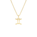 Gemini Zodiac Charm Necklace in 14K Gold — view 1