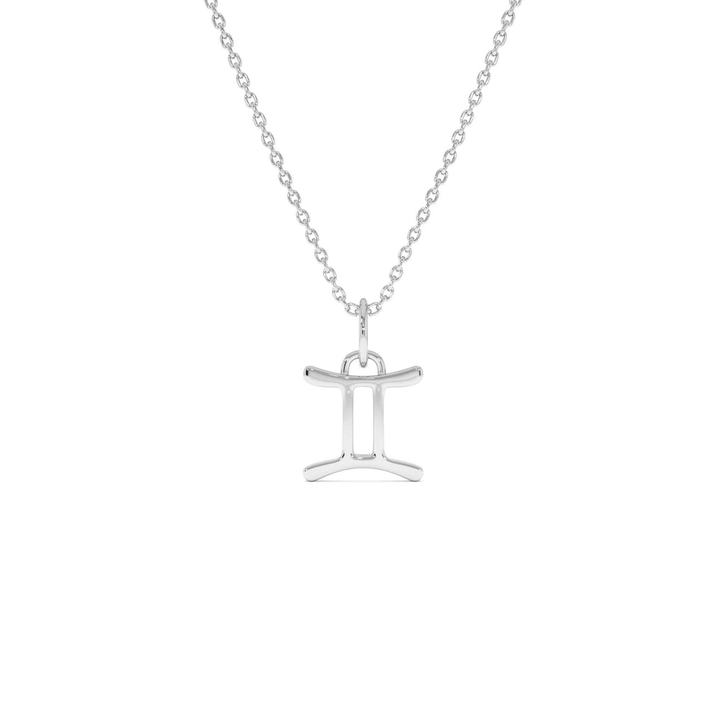 Gemini Zodiac Charm Necklace in 14K Gold — view 2