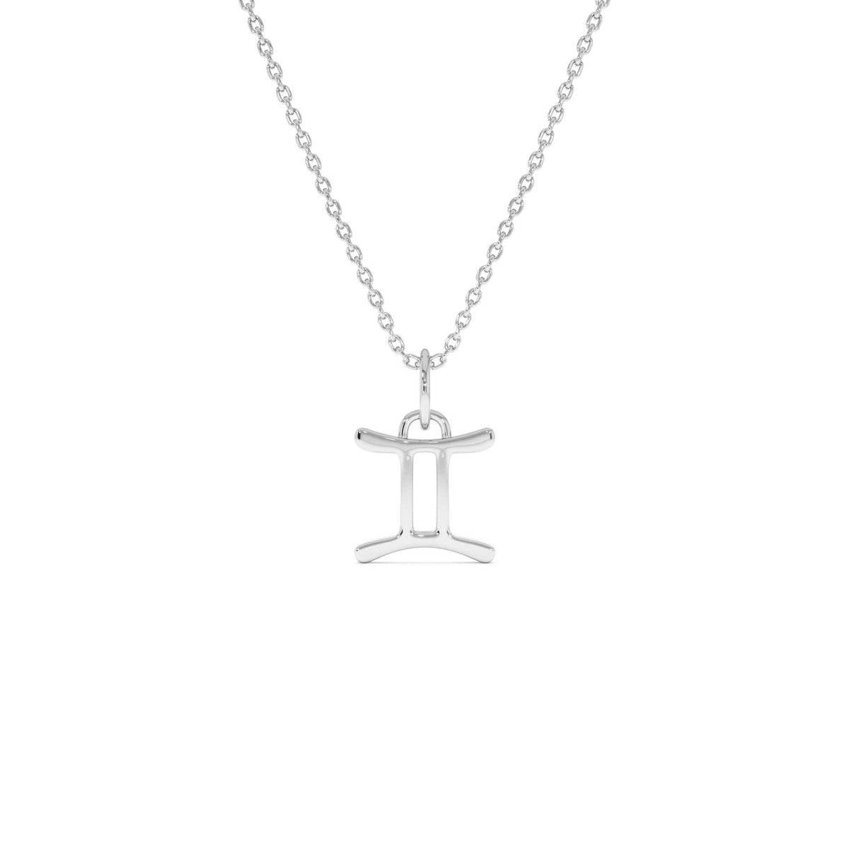Gemini Zodiac Charm Necklace in 14K Gold — view 2