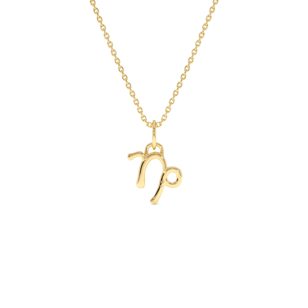 Capricorn Zodiac Charm Necklace in 14K Gold — view 1