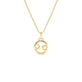 Cancer Zodiac Charm Necklace in 14K Gold — view 1