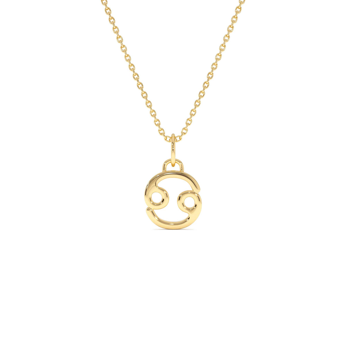 Cancer Zodiac Charm Necklace in 14K Gold — view 1