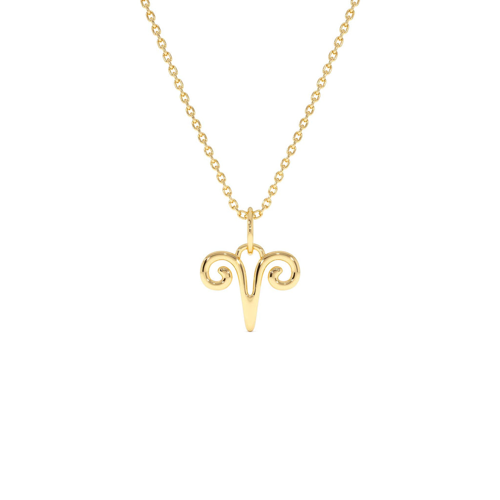 Aries Zodiac Charm Necklace in 14K Gold — view 1