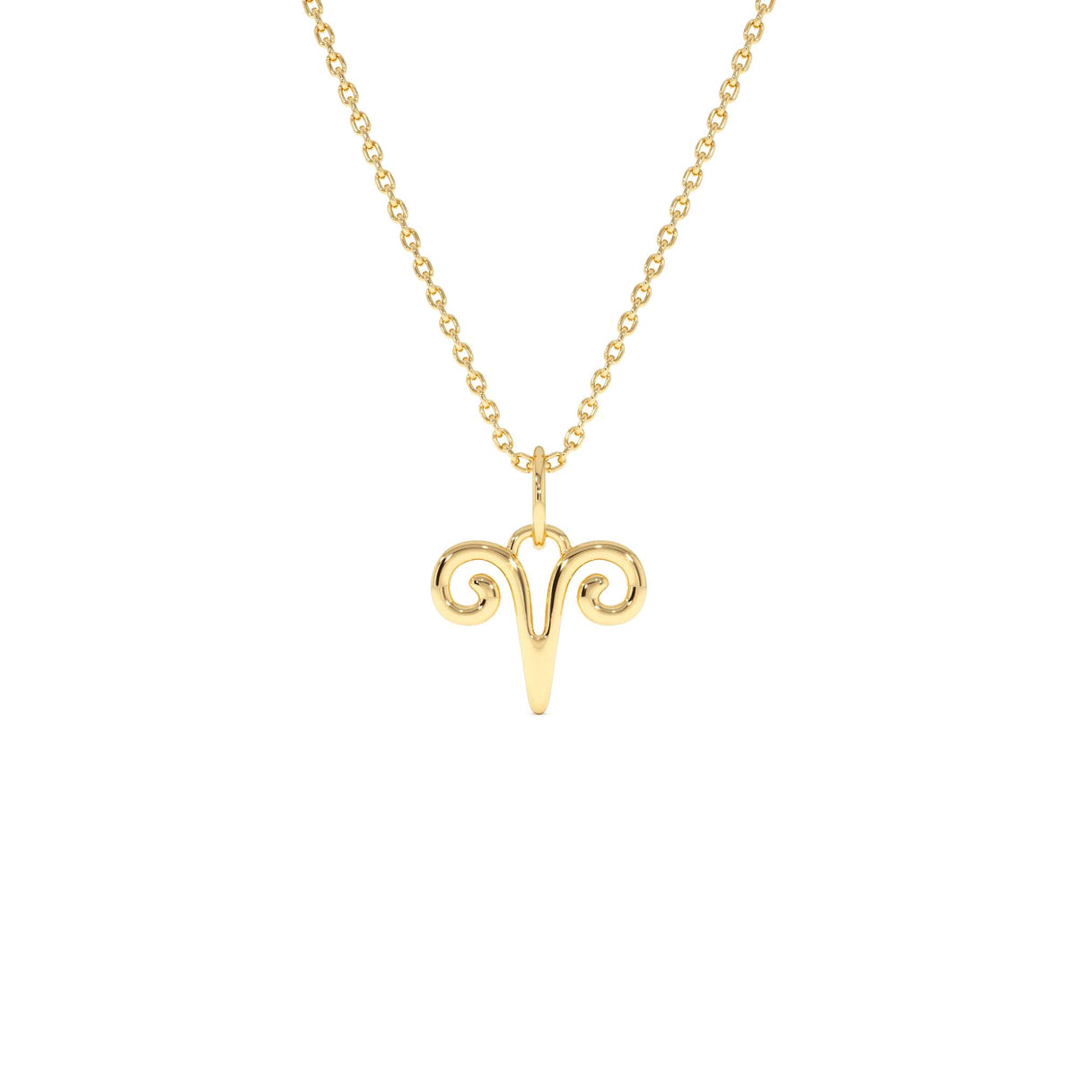 Aries Zodiac Charm Necklace in 14K Gold — view 1