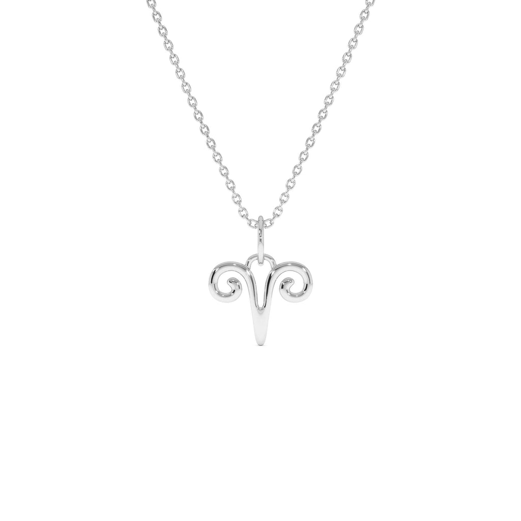 Aries Zodiac Charm Necklace in 14K Gold — view 2
