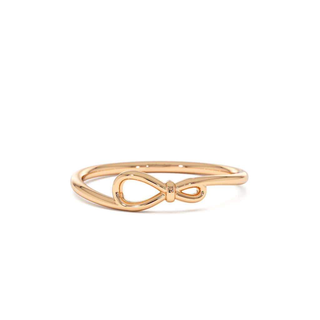 Minimalist Knot Band in 14K Gold — view 5