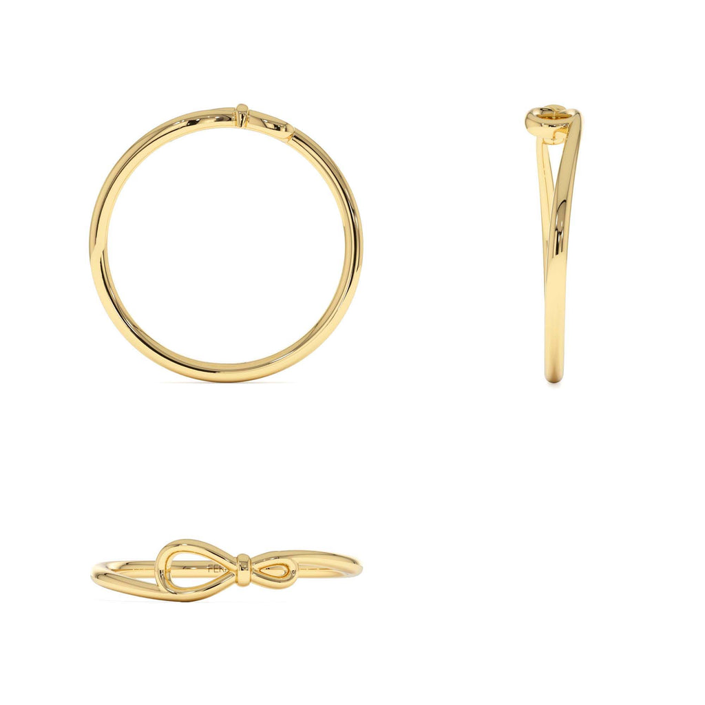 Minimalist Knot Band in 14K Gold — view 3