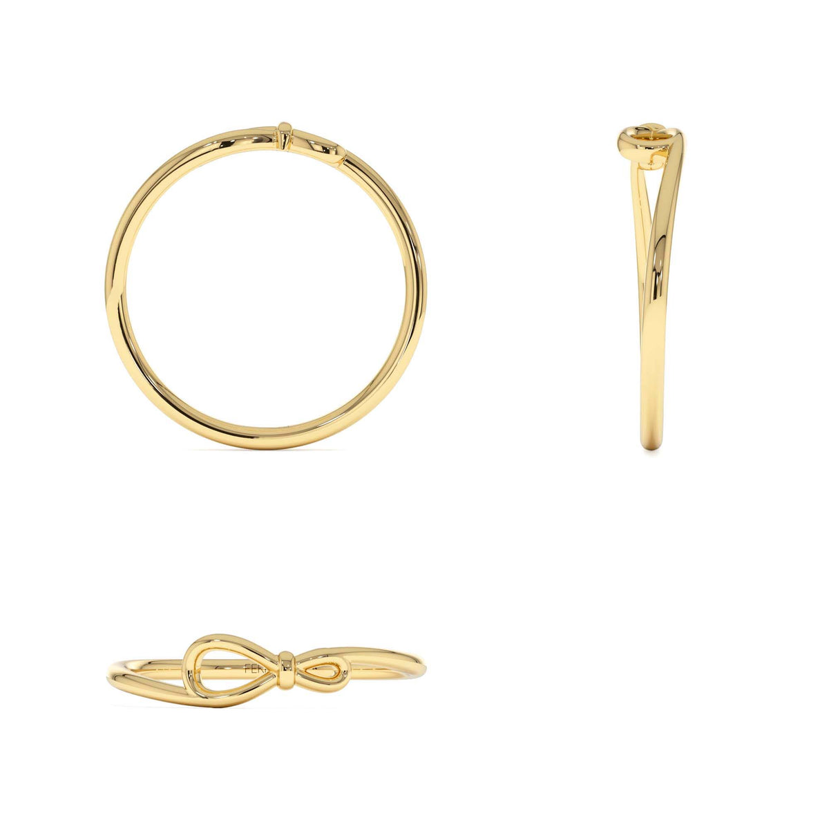 Minimalist Knot Band in 14K Gold — view 3