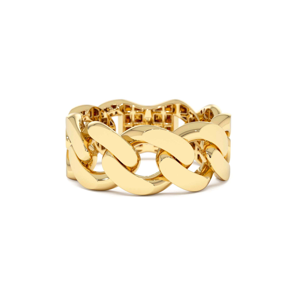 8MM Cuban Link Ring in 14K Gold — view 1