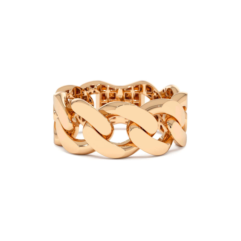 8MM Cuban Link Ring in 14K Gold — view 5