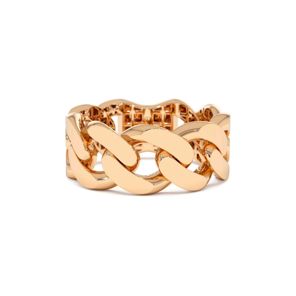 8MM Cuban Link Ring in 14K Gold — view 5