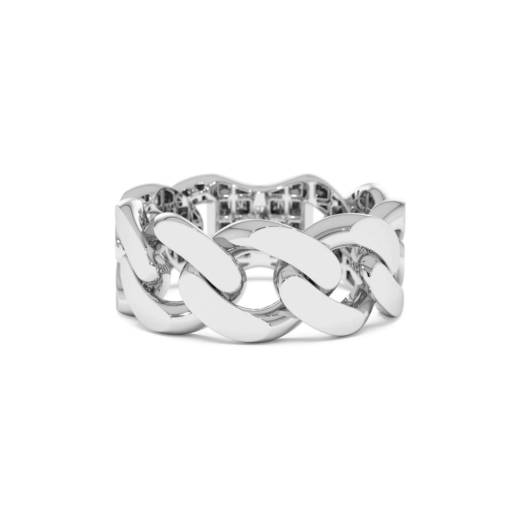 8MM Cuban Link Ring in 14K Gold — view 4