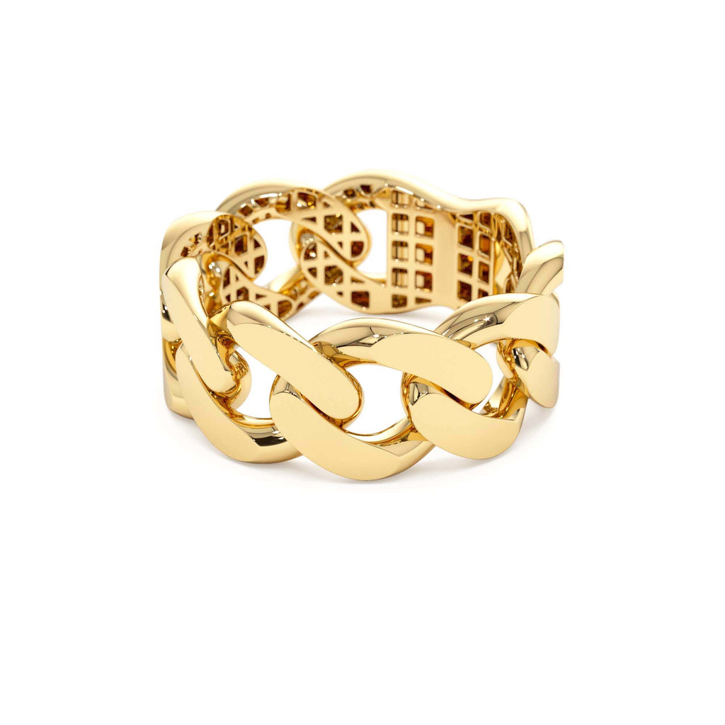8MM Cuban Link Ring in 14K Gold — view 2
