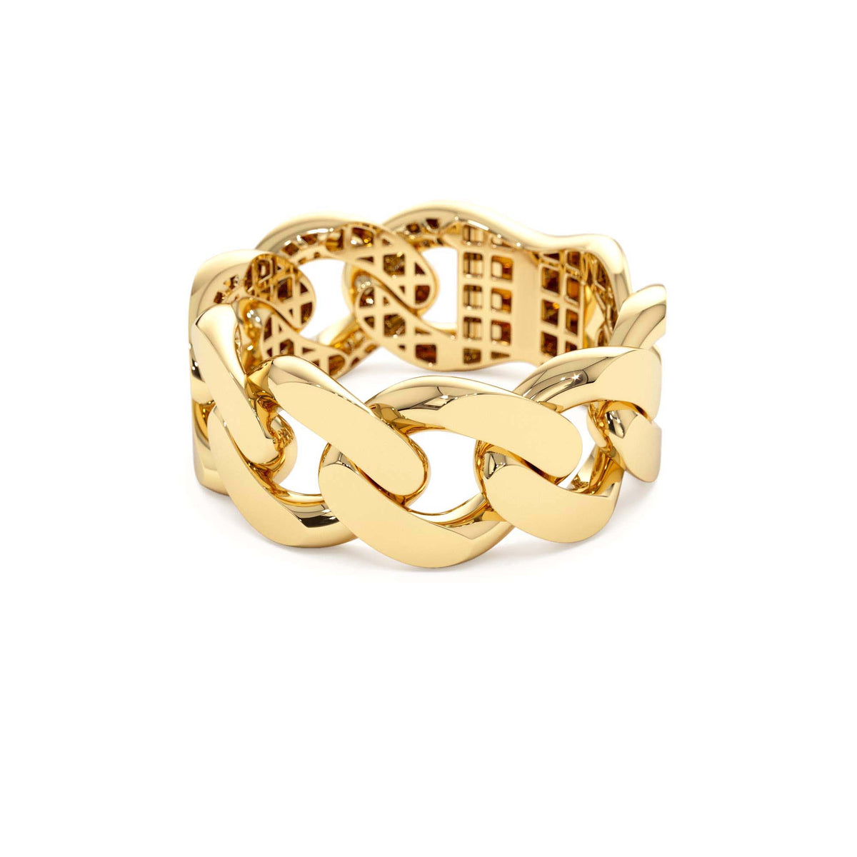 8MM Cuban Link Ring in 14K Gold — view 2