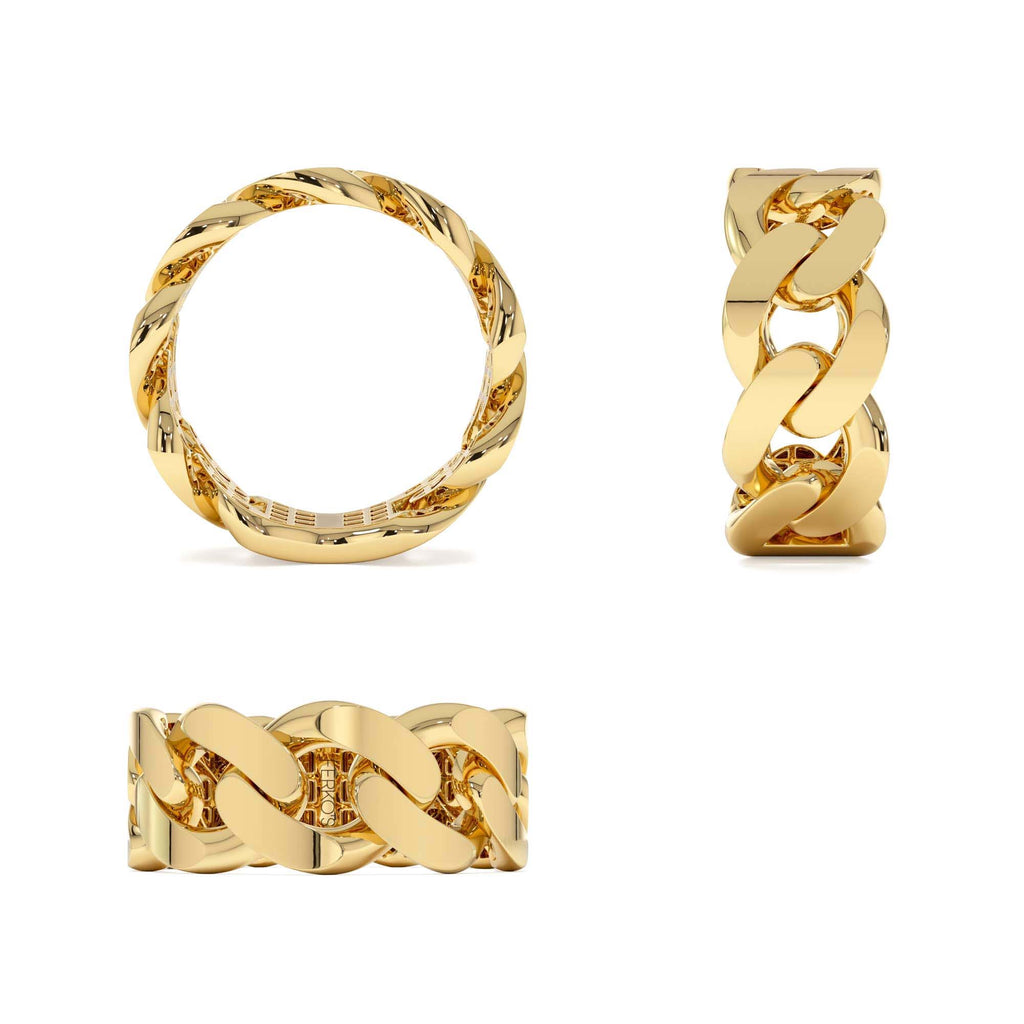 8MM Cuban Link Ring in 14K Gold — view 3