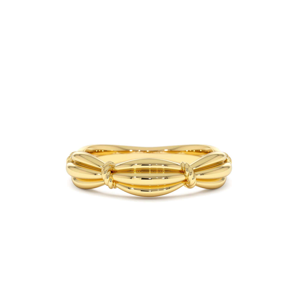 Textured Knot Ring in 14K Gold — view 1