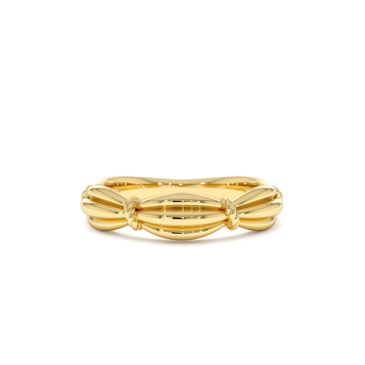 Textured Knot Ring in 14K Gold — view 1