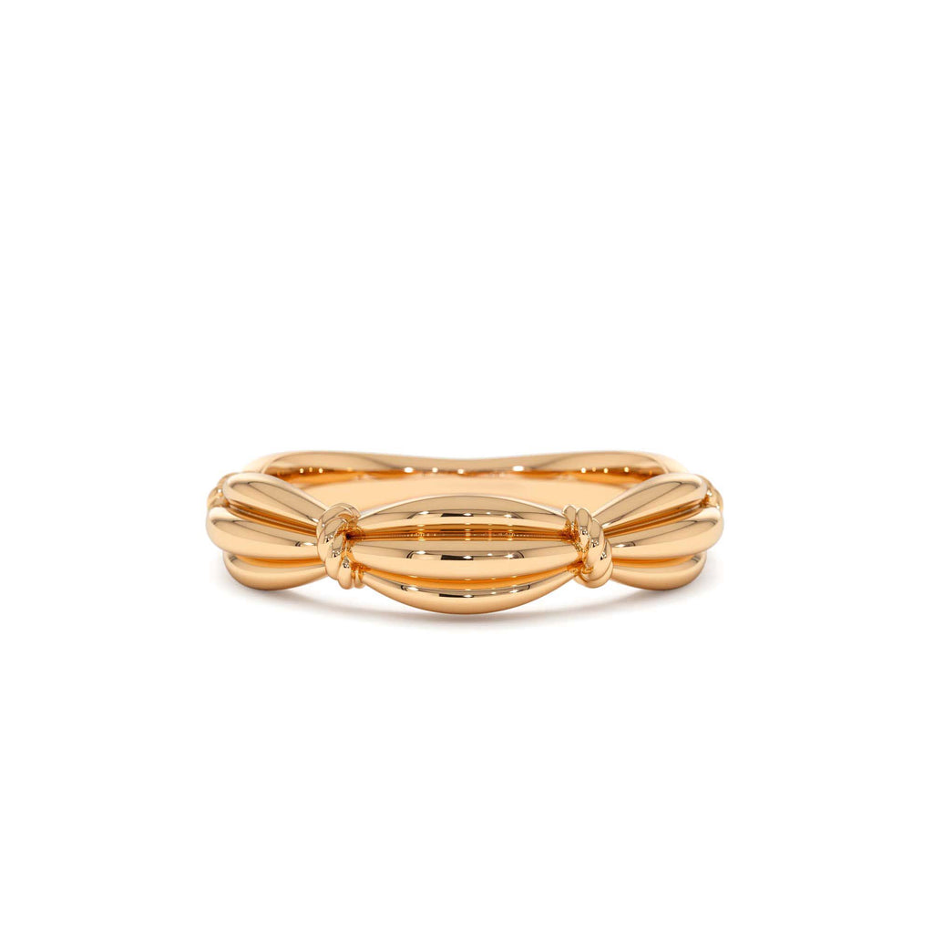 Textured Knot Ring in 14K Gold — view 5