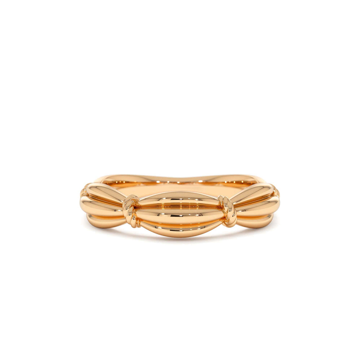 Textured Knot Ring in 14K Gold — view 5