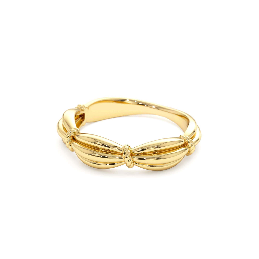 Textured Knot Ring in 14K Gold — view 2