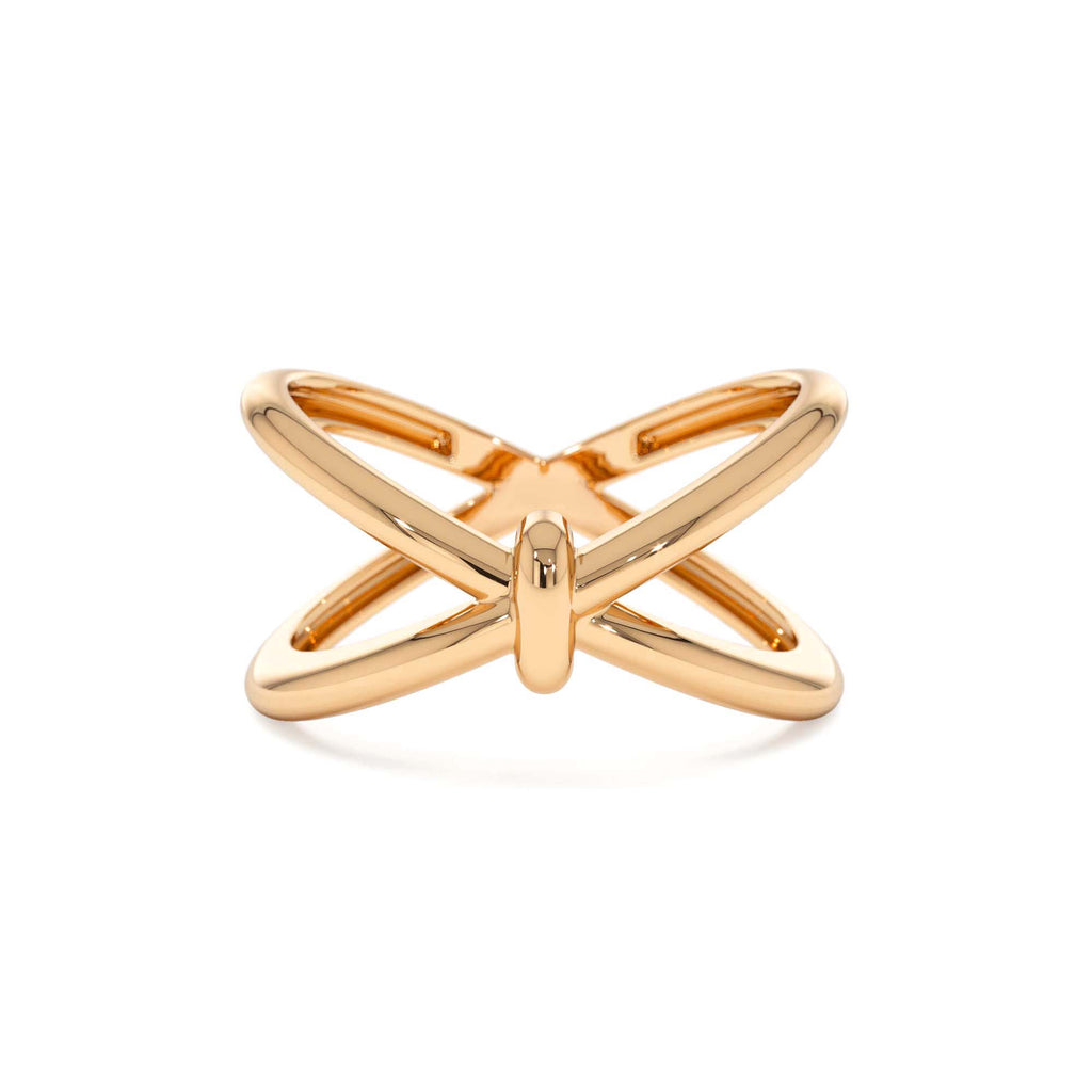 Crossover Band in 14K Gold — view 5