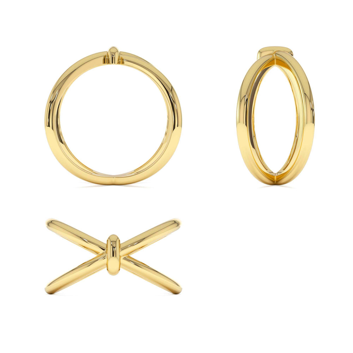 Crossover Band in 14K Gold — view 3