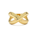 Chunky Gold Criss Cross Statement Ring in 14K Gold — view 1
