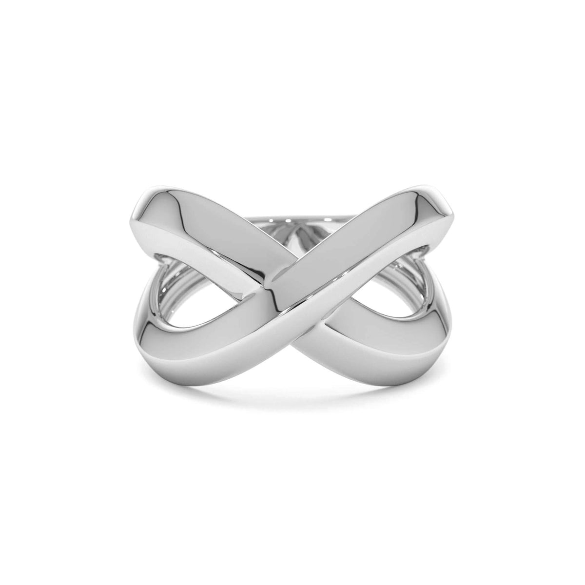 Chunky Gold Criss Cross Statement Ring in 14K Gold — view 4