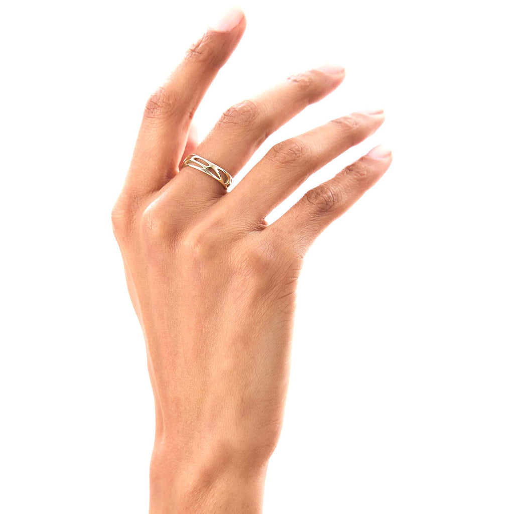 Sculptural Band in 14K Gold — view 6