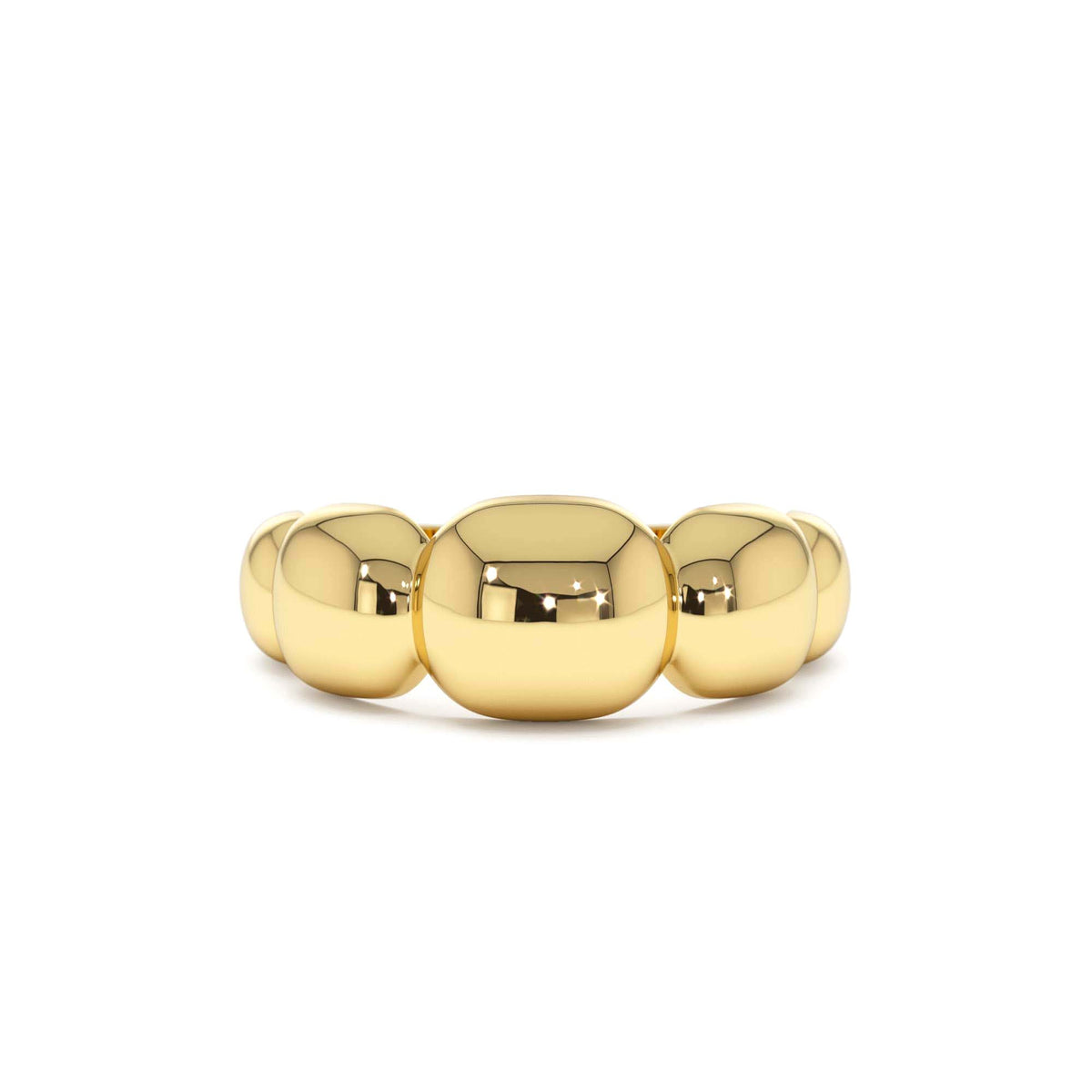 Puffy Gold Band in 14K Gold — view 1