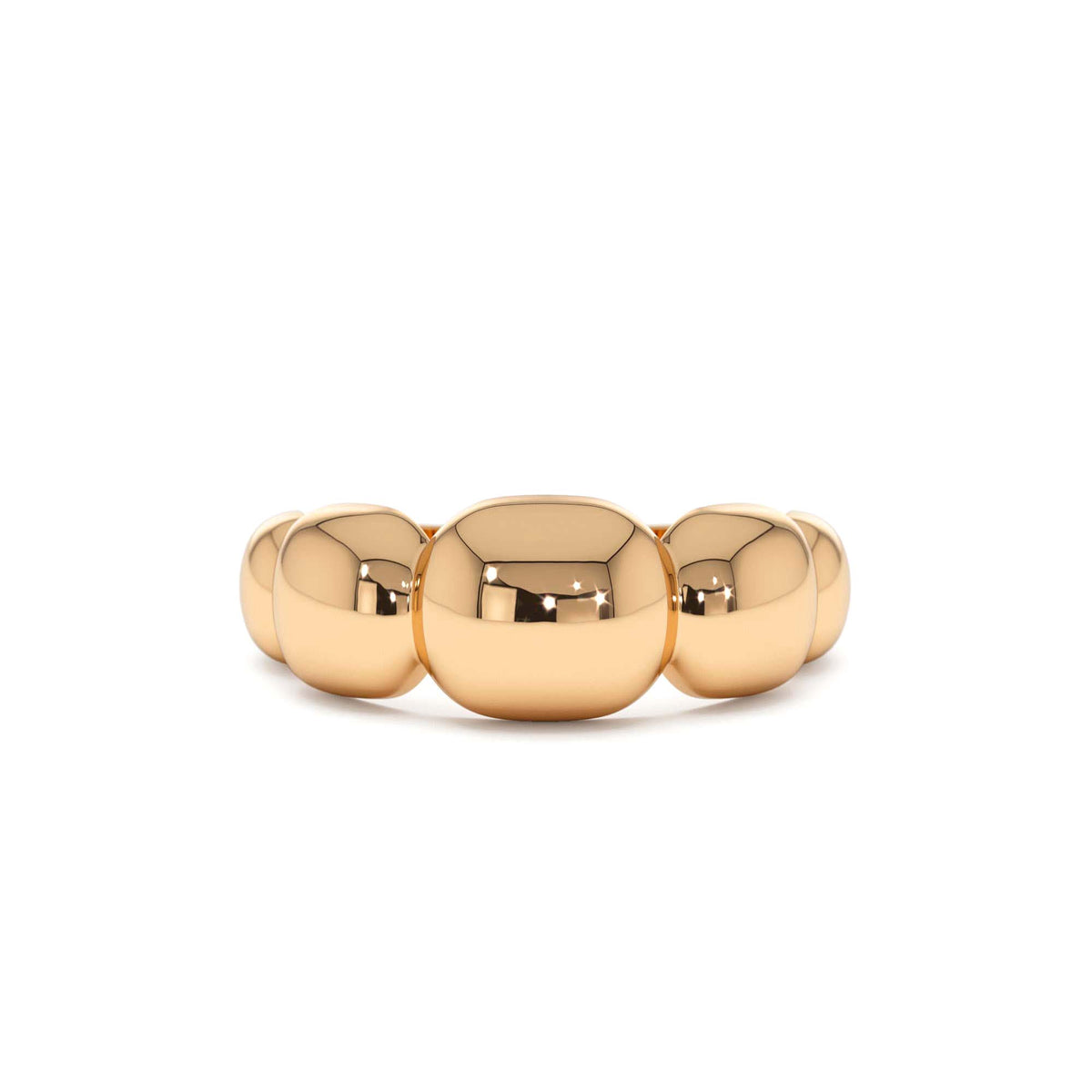 Puffy Gold Band in 14K Gold — view 5