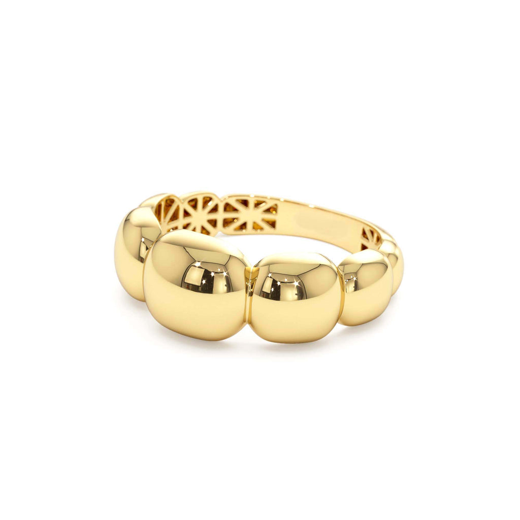 Puffy Gold Band in 14K Gold — view 2