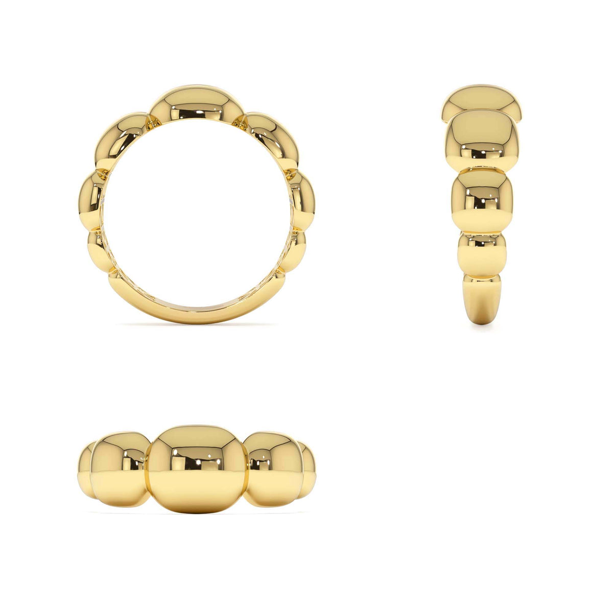 Puffy Gold Band in 14K Gold — view 3
