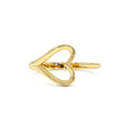 Minimalist Heart Outline Band in 14K Gold — view 1