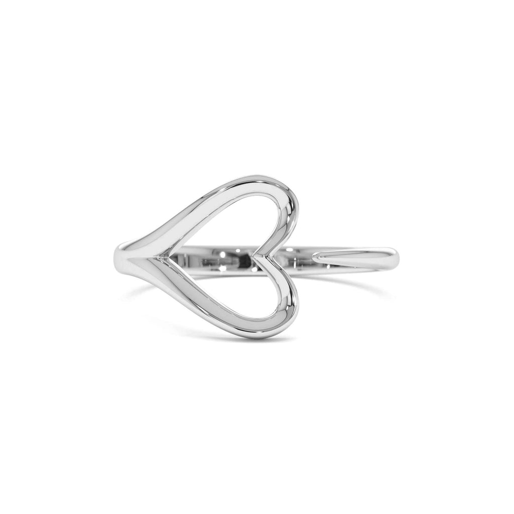 Minimalist Heart Outline Band in 14K Gold — view 4