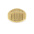 Tapered Ribbed Statement Band in 14K Gold — view 1
