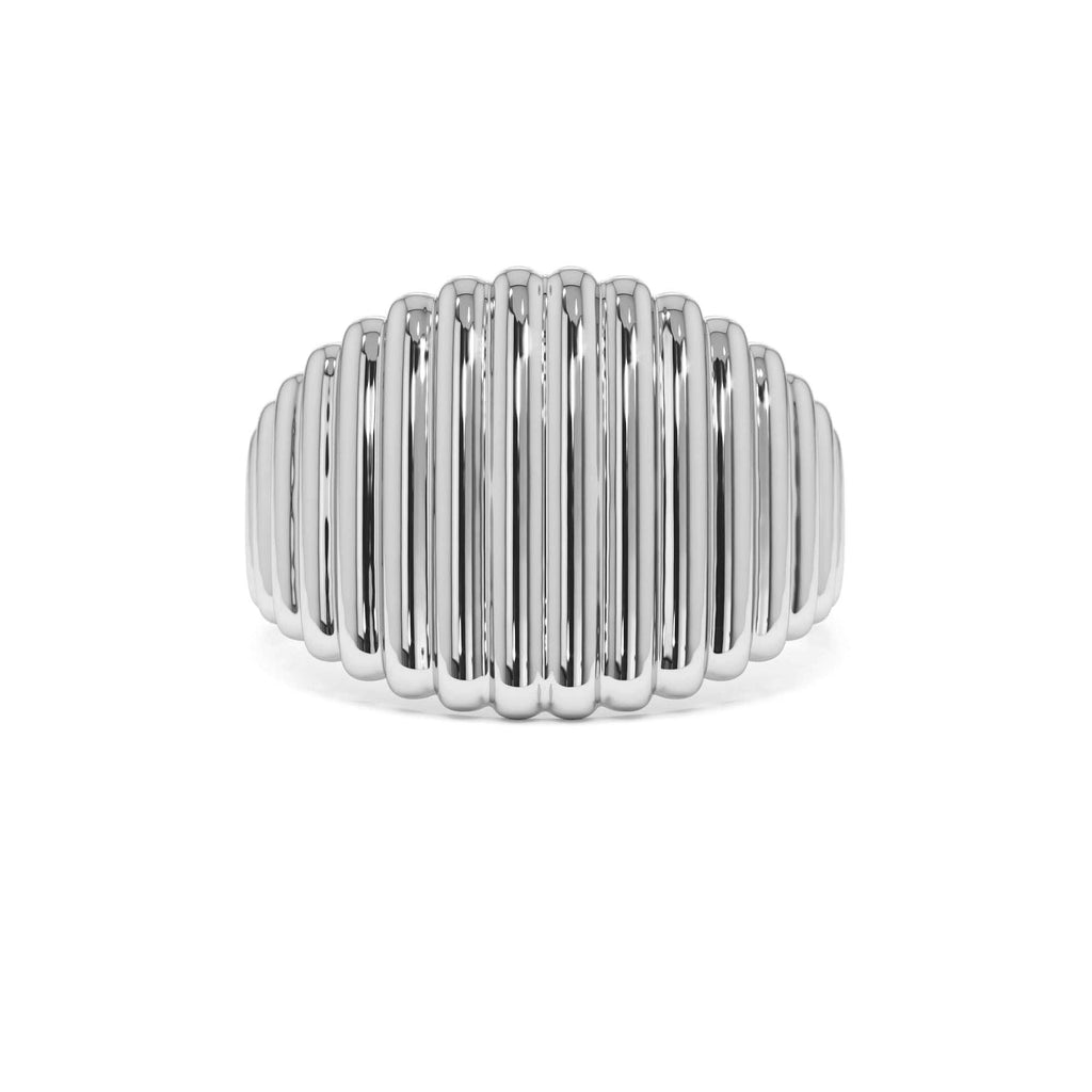 Tapered Ribbed Statement Band in 14K Gold — view 4
