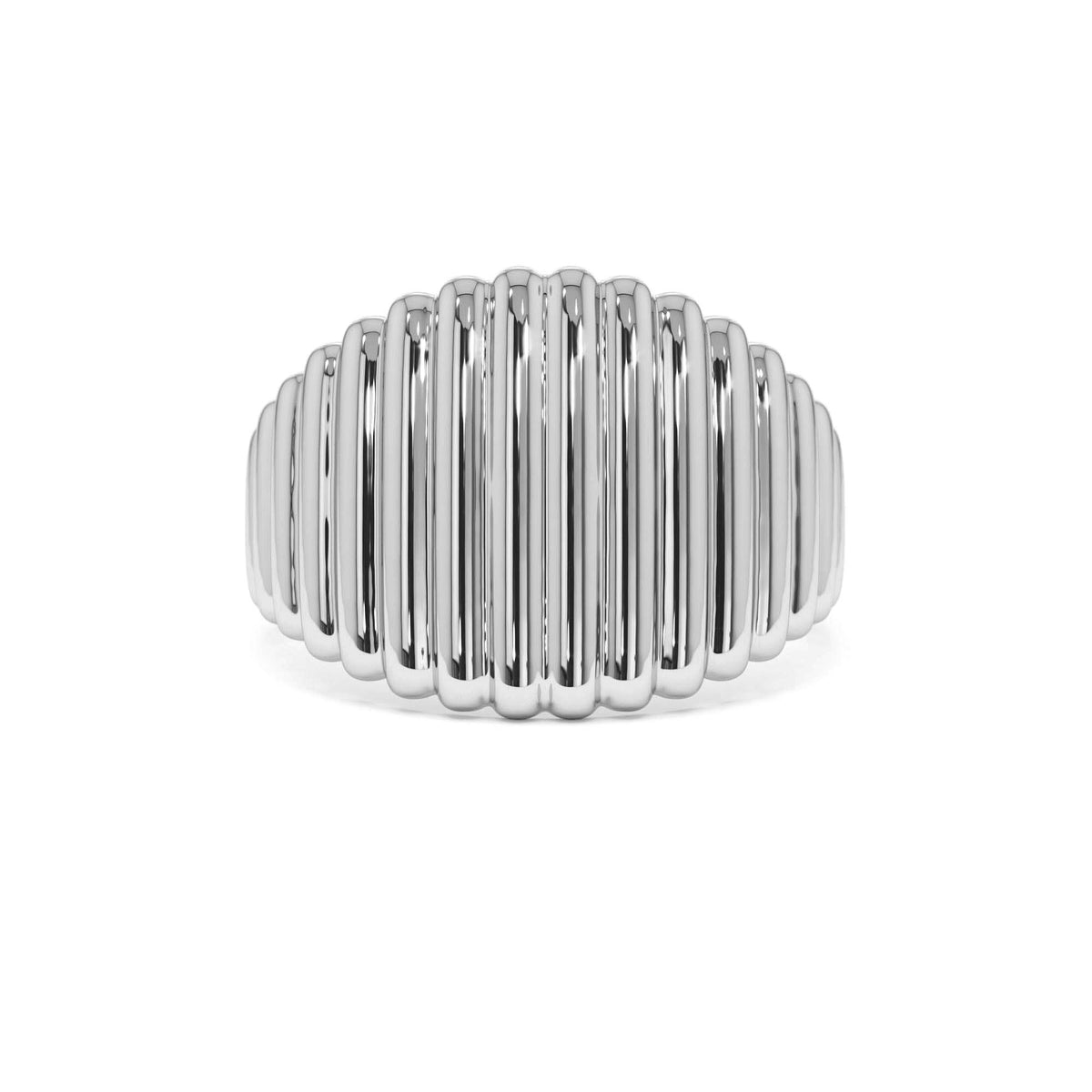 Tapered Ribbed Statement Band in 14K Gold — view 4
