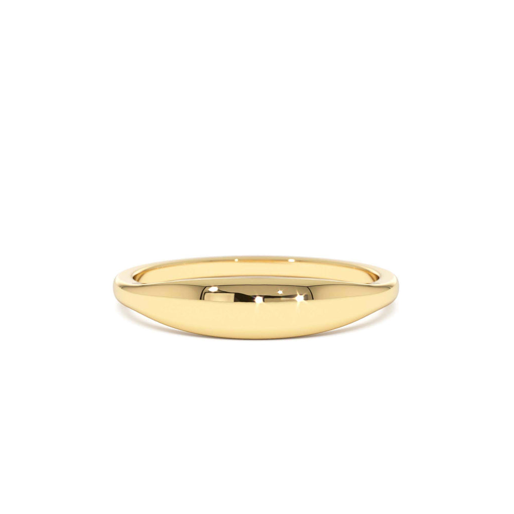 Tapered Dome Gold Ring in 14K Gold — view 1