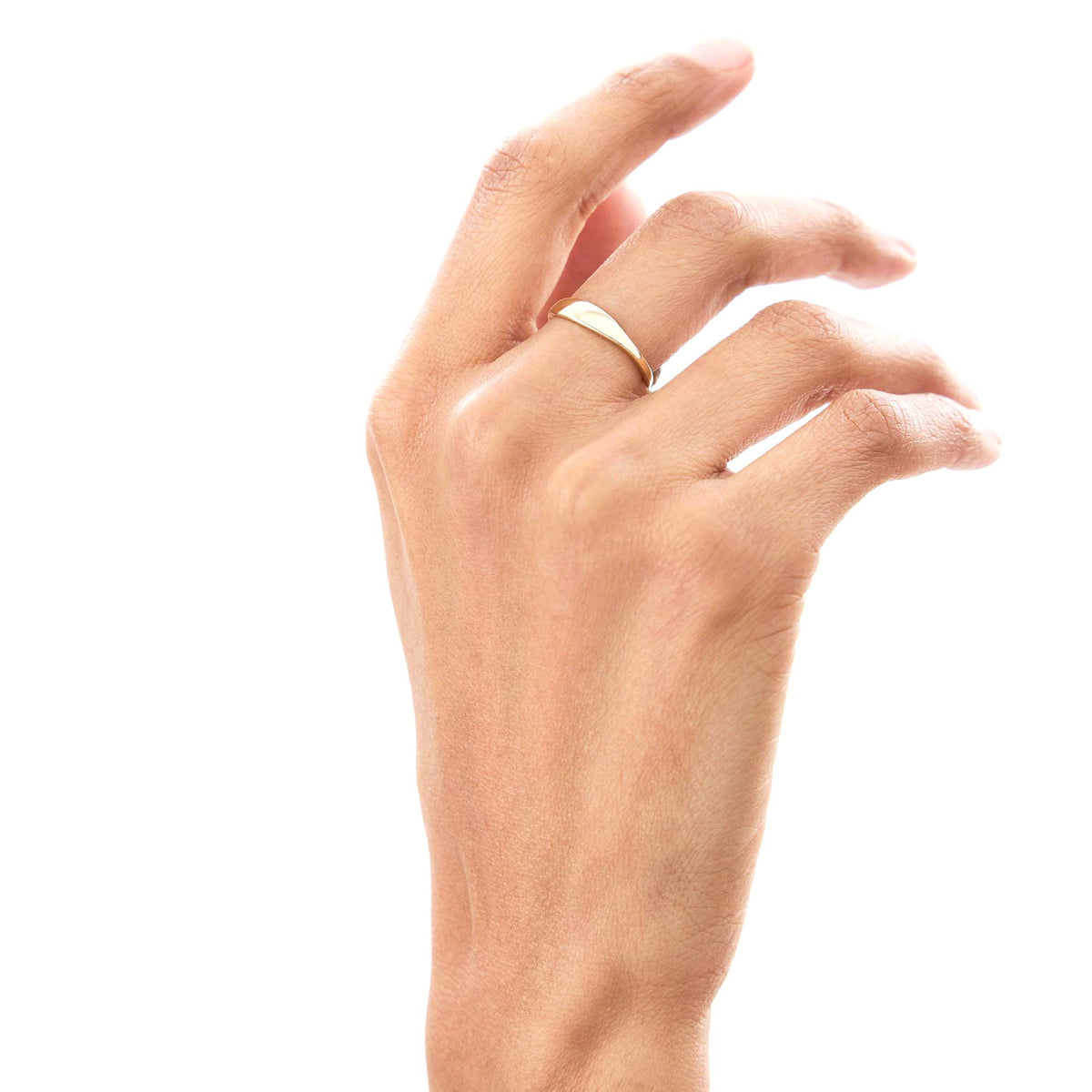 Tapered Dome Gold Ring in 14K Gold — view 6
