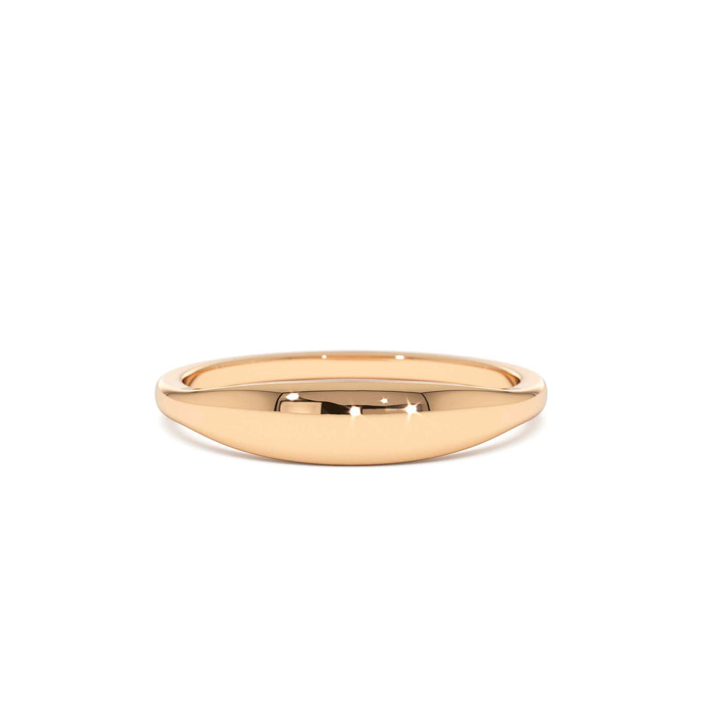 Tapered Dome Gold Ring in 14K Gold — view 5