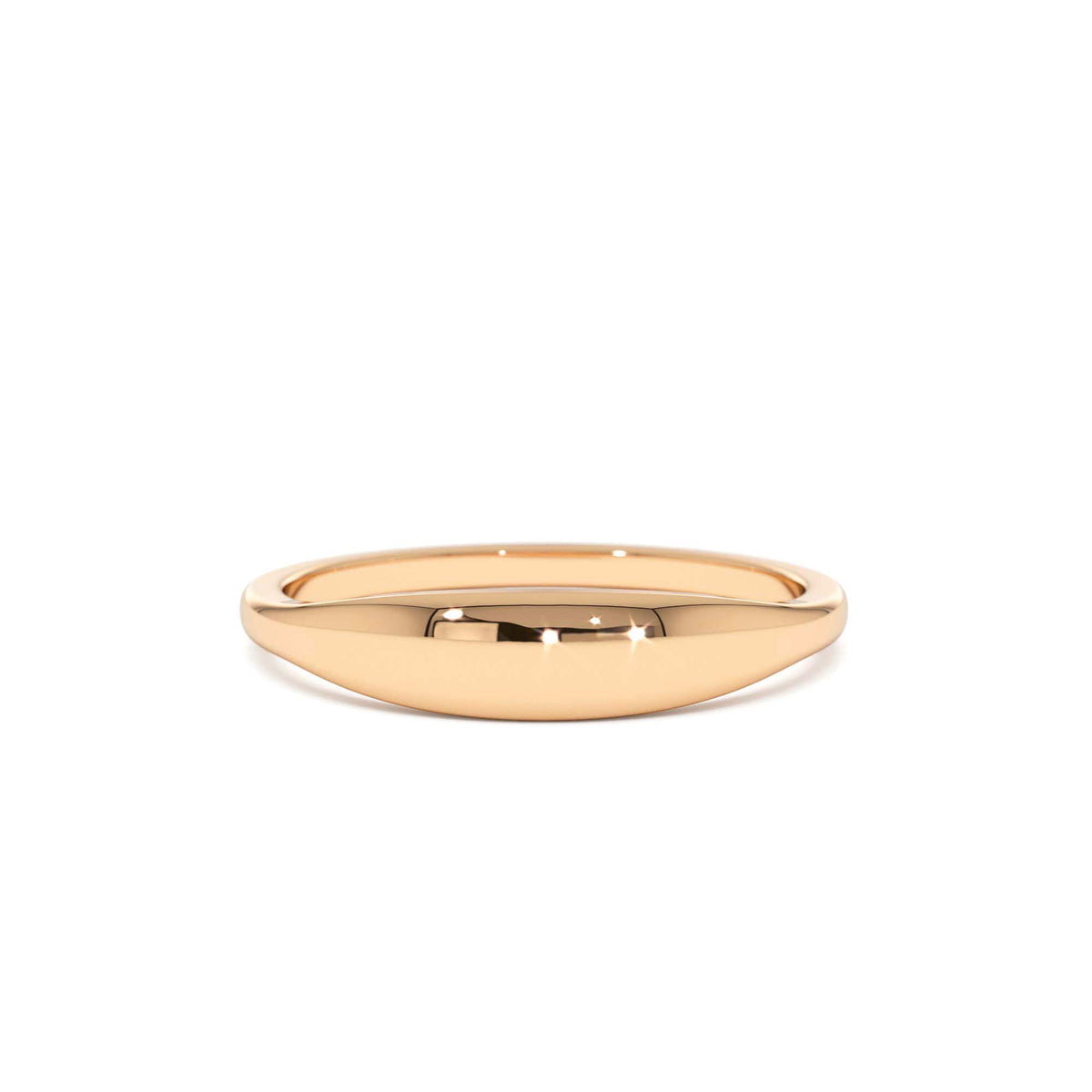 Tapered Dome Gold Ring in 14K Gold — view 5