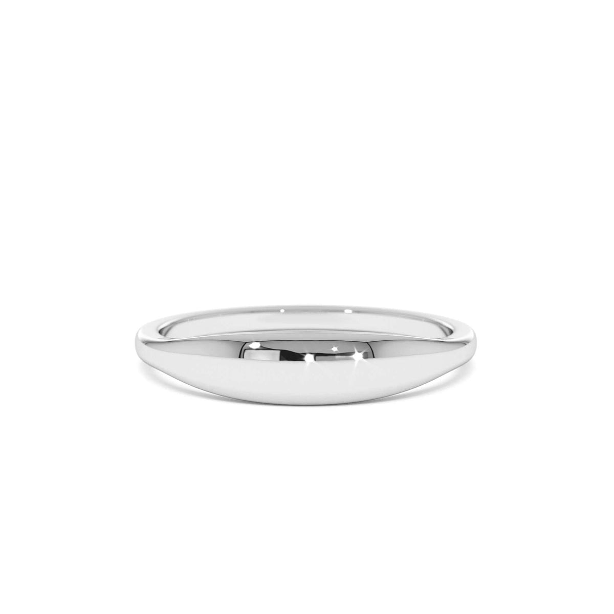 Tapered Dome Gold Ring in 14K Gold — view 4