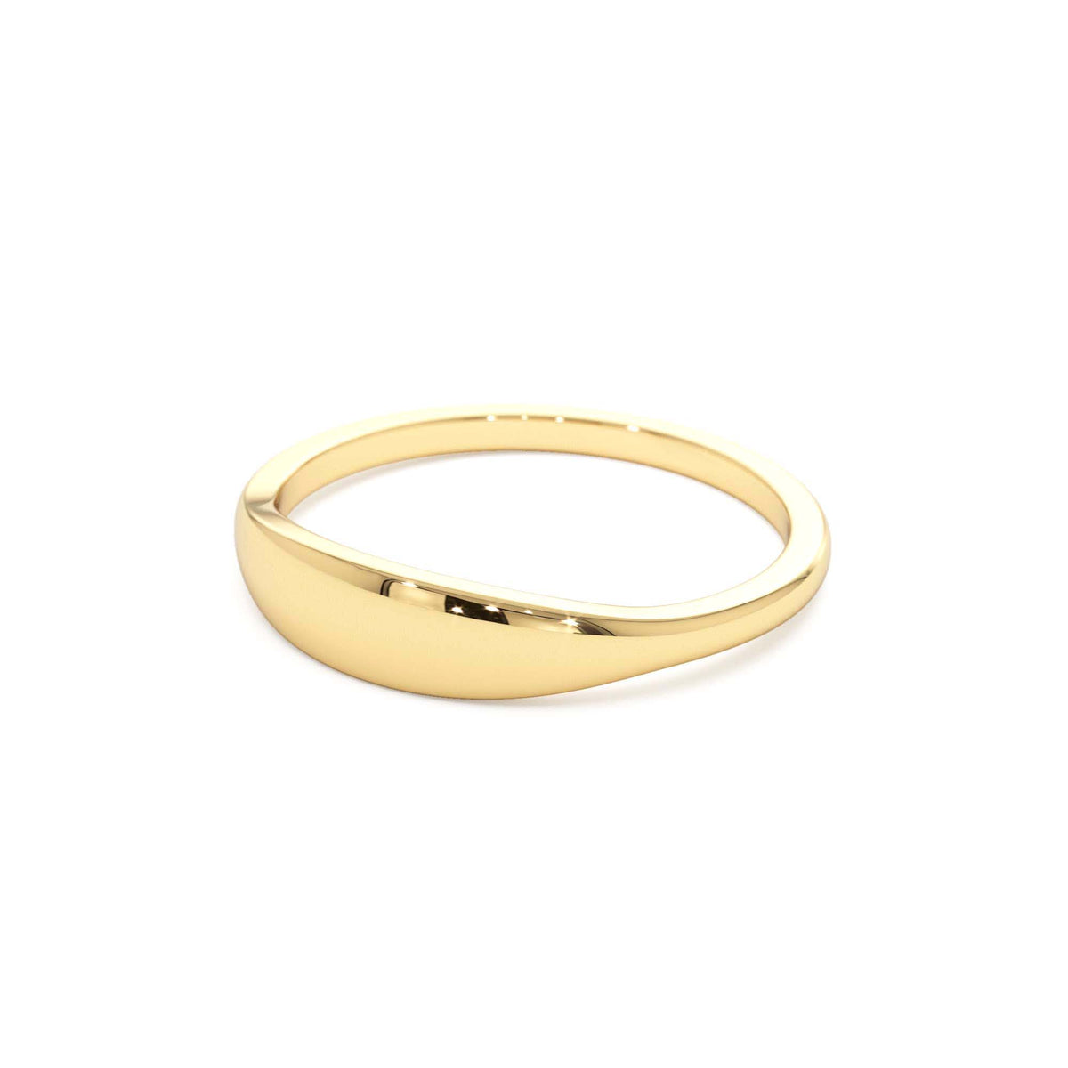 Tapered Dome Gold Ring in 14K Gold — view 2