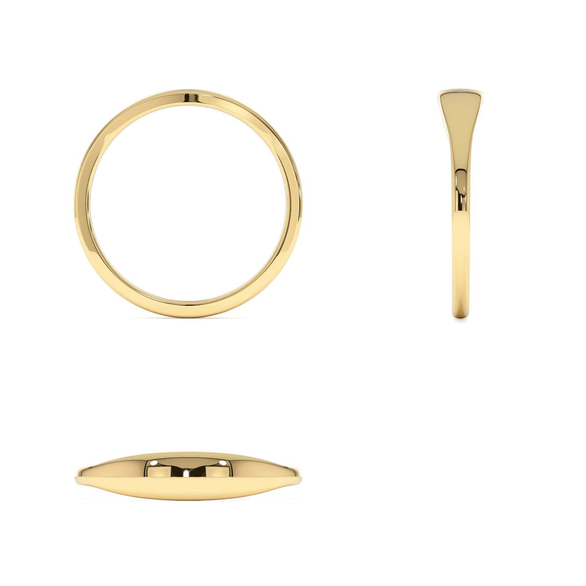 Tapered Dome Gold Ring in 14K Gold — view 3