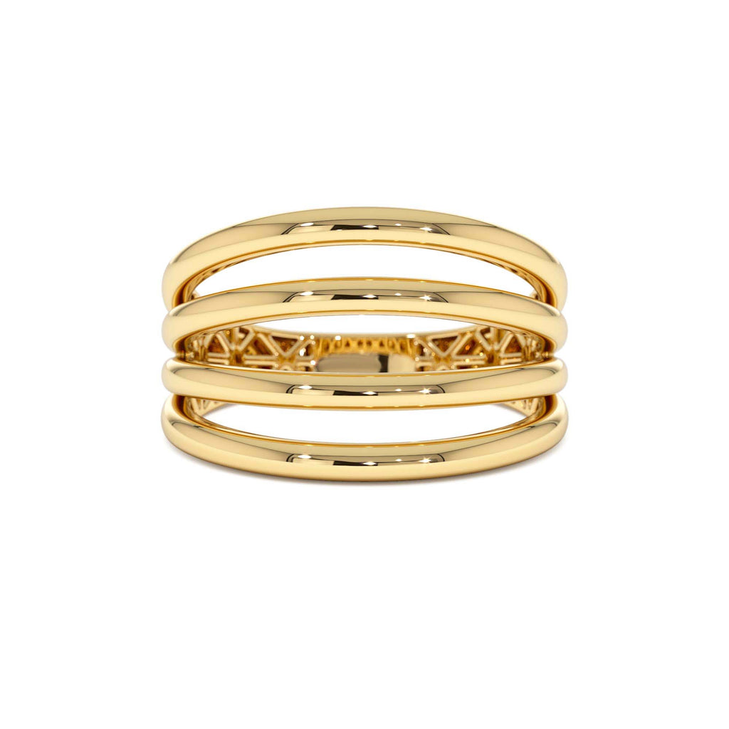Four Band Statement Ring in 14K Gold — view 1