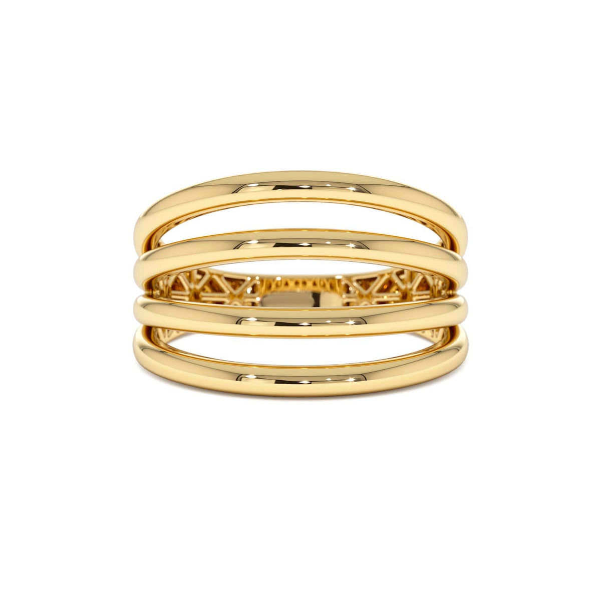 Four Band Statement Ring in 14K Gold — view 1