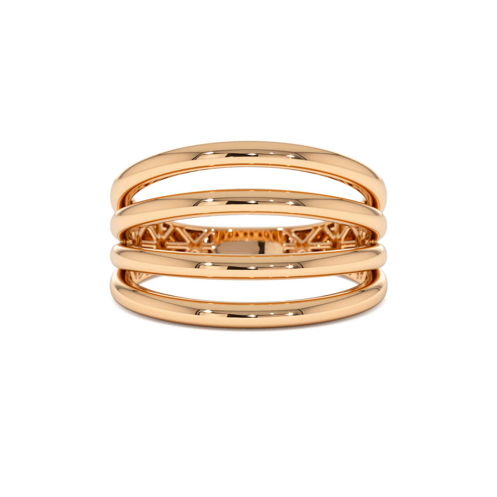 Four Band Statement Ring in 14K Gold — view 5