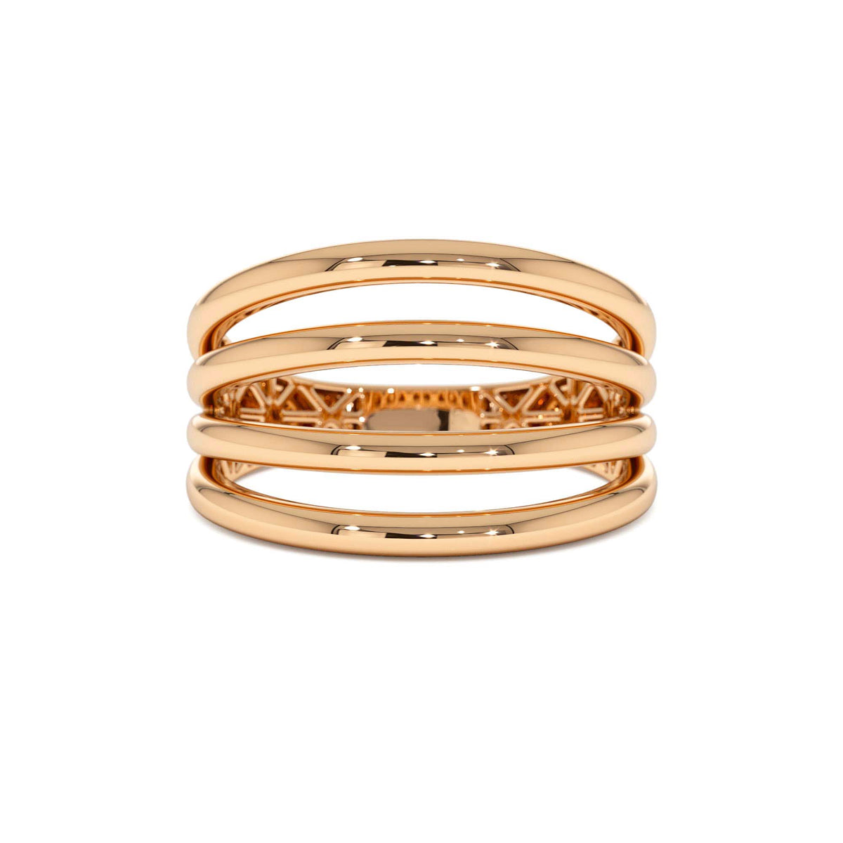 Four Band Statement Ring in 14K Gold — view 5